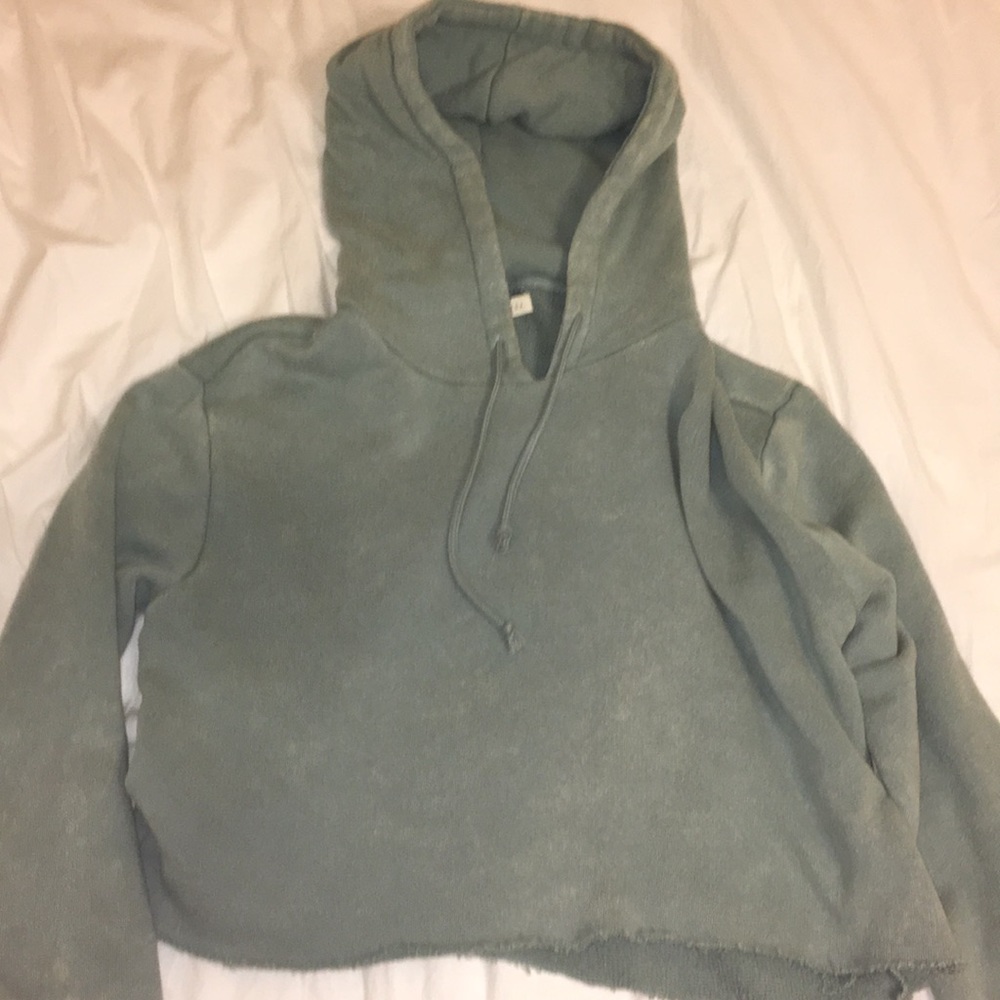 Cropped teal hoodie